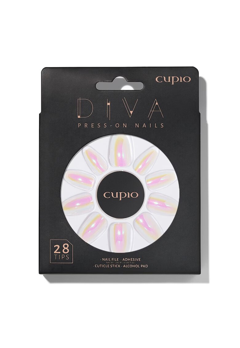 Cupio Set unghii false Diva - 28 accesorii - holografic