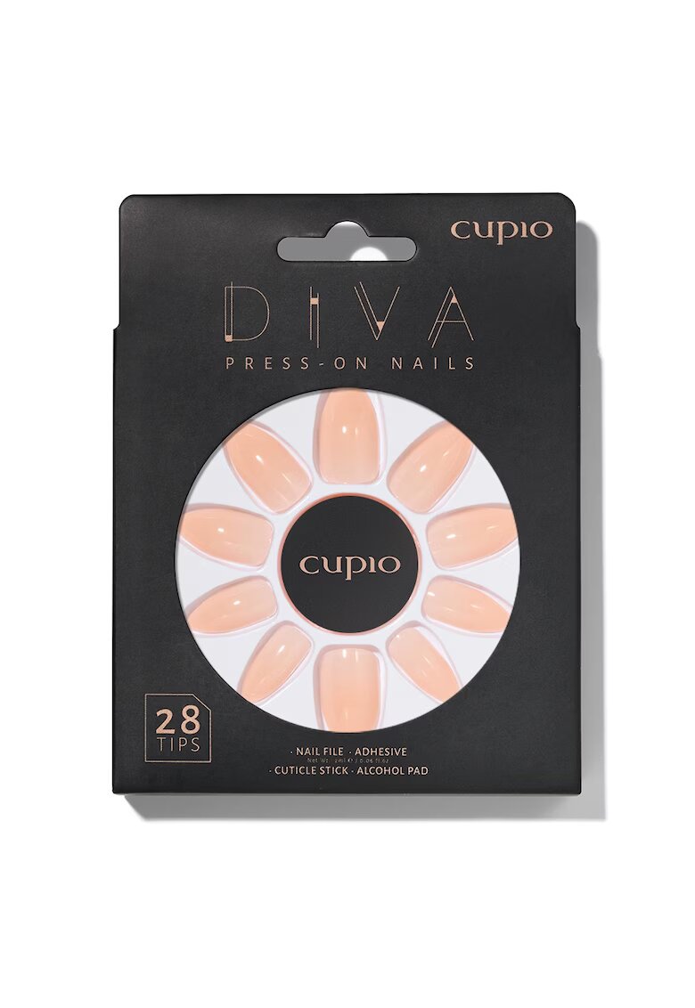 Cupio Set unghii false Diva - 28 tipsuri - culoare Nude