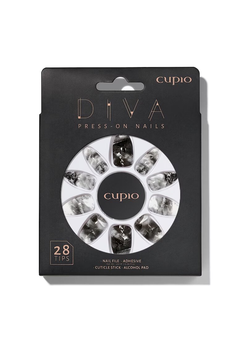Cupio Set unghii false Diva - 28 tipsuri - pila - adeziv - multicolor
