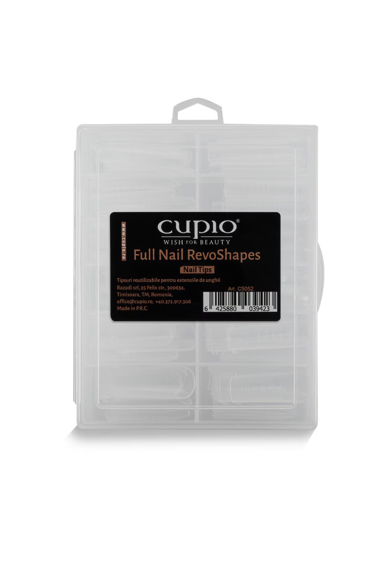 Cupio Tipsuri Full Nail RevoShapes set 120 buc - transparent - 11 marimi