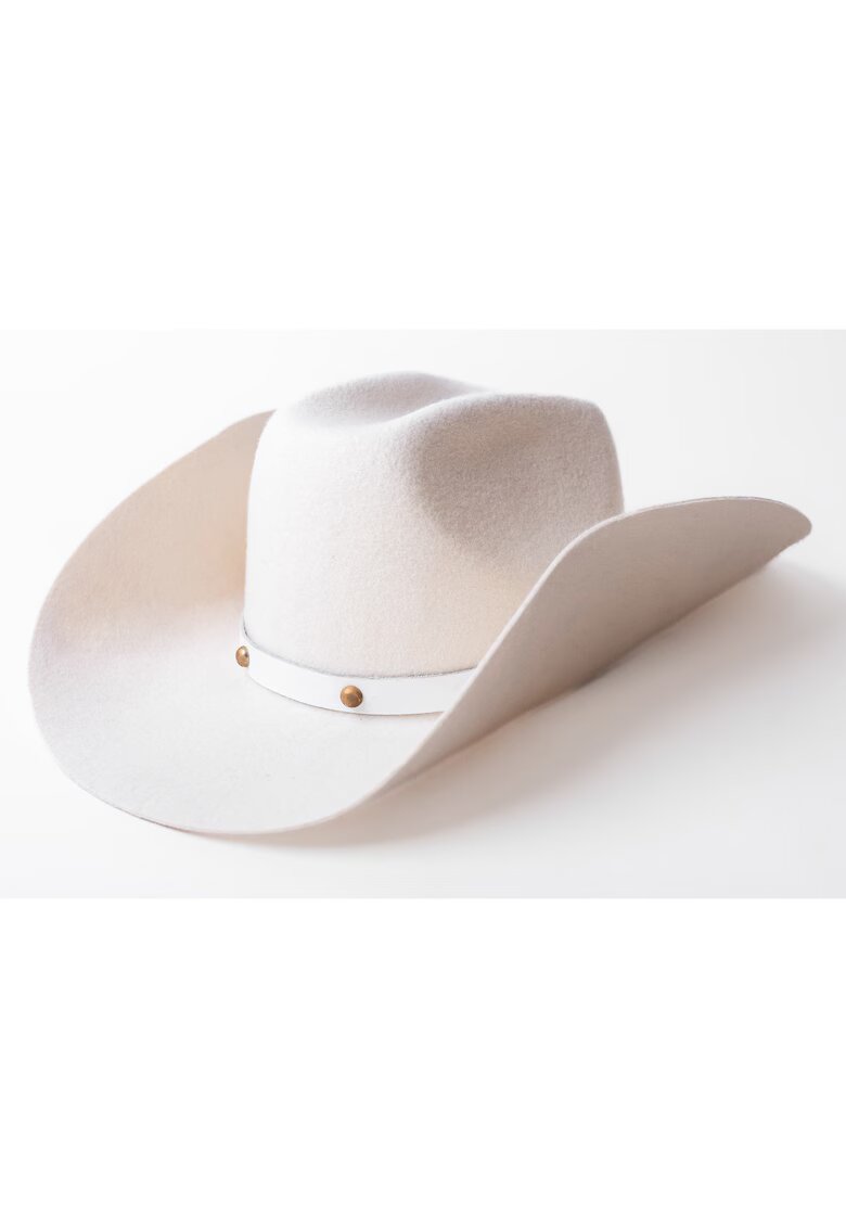 Dadarlat Palarie unisex din lana Original Cowboy - Alb