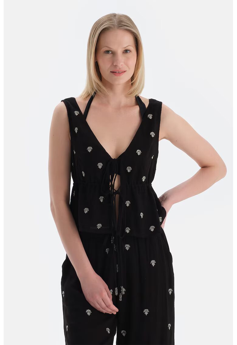 DAGI Bluza cu decolteu in V - Negru