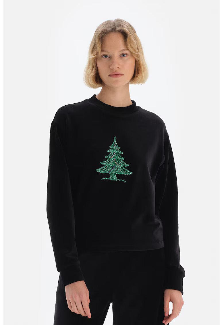 DAGI Bluza de trening cu imprimeu grafic - Negru