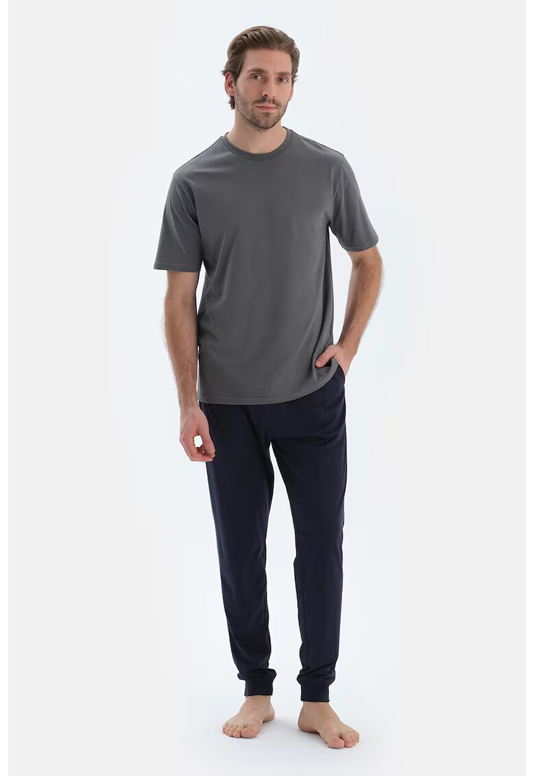 DAGI Pantaloni de pijama din amestec de modal - Negru/Gri