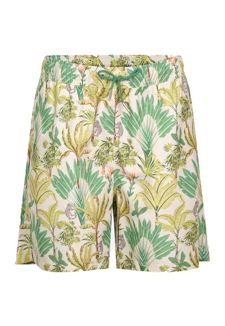 DAGI Pantaloni scurti de baie cu model tropical - Verde deschis/Bej deschis