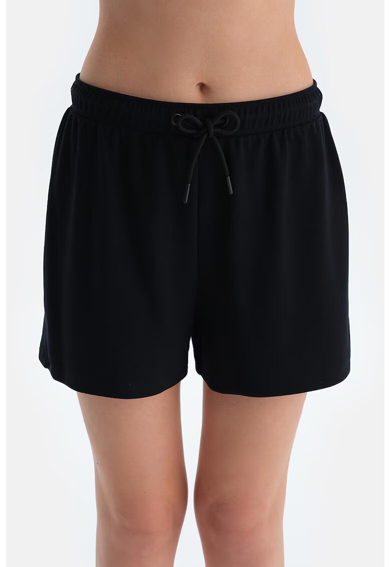 DAGI Pantaloni scurti din amestec de modal cu snur - Negru