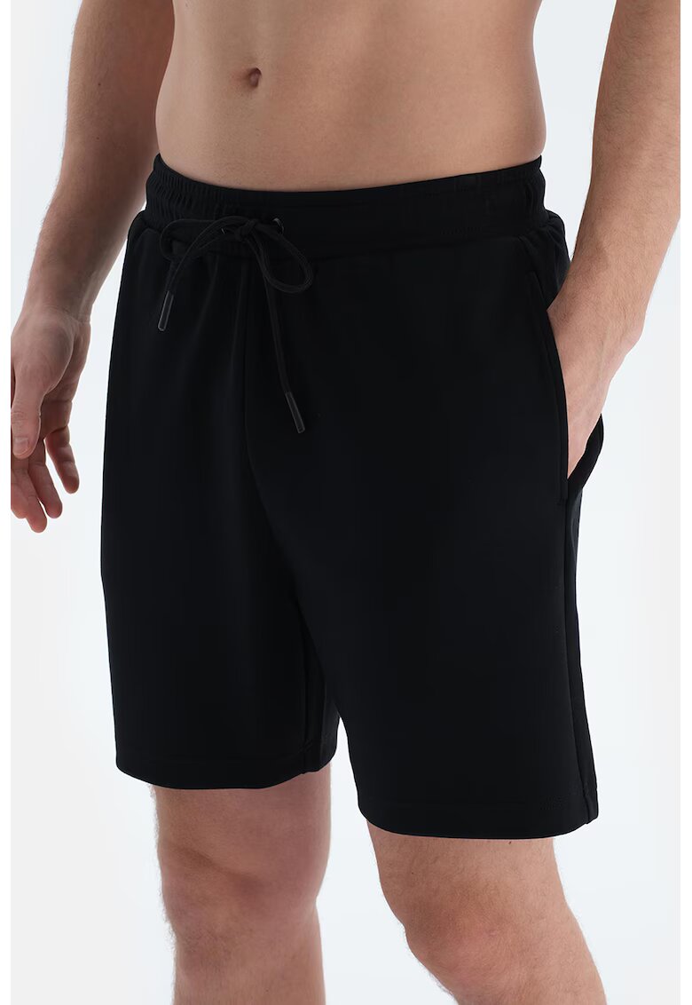 DAGI Pantaloni scurti din amestec de modal cu snur - Negru