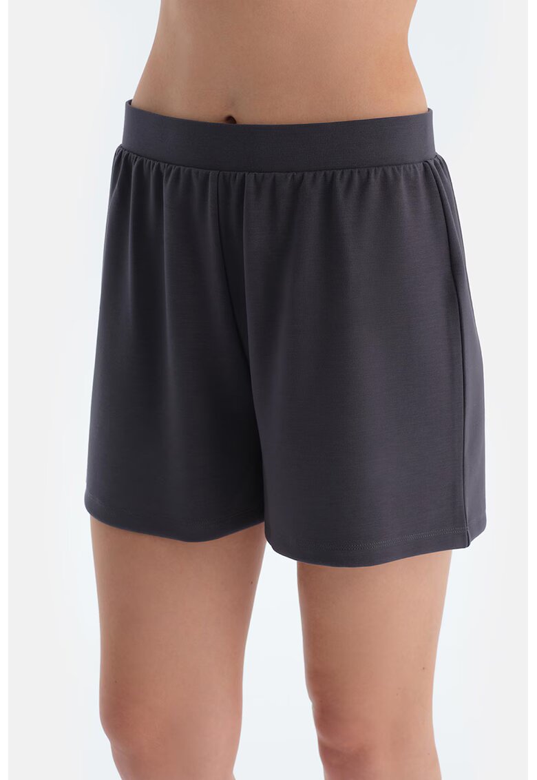 DAGI Pantaloni scurti din amestec de modal cu talie inalta - Gri inchis