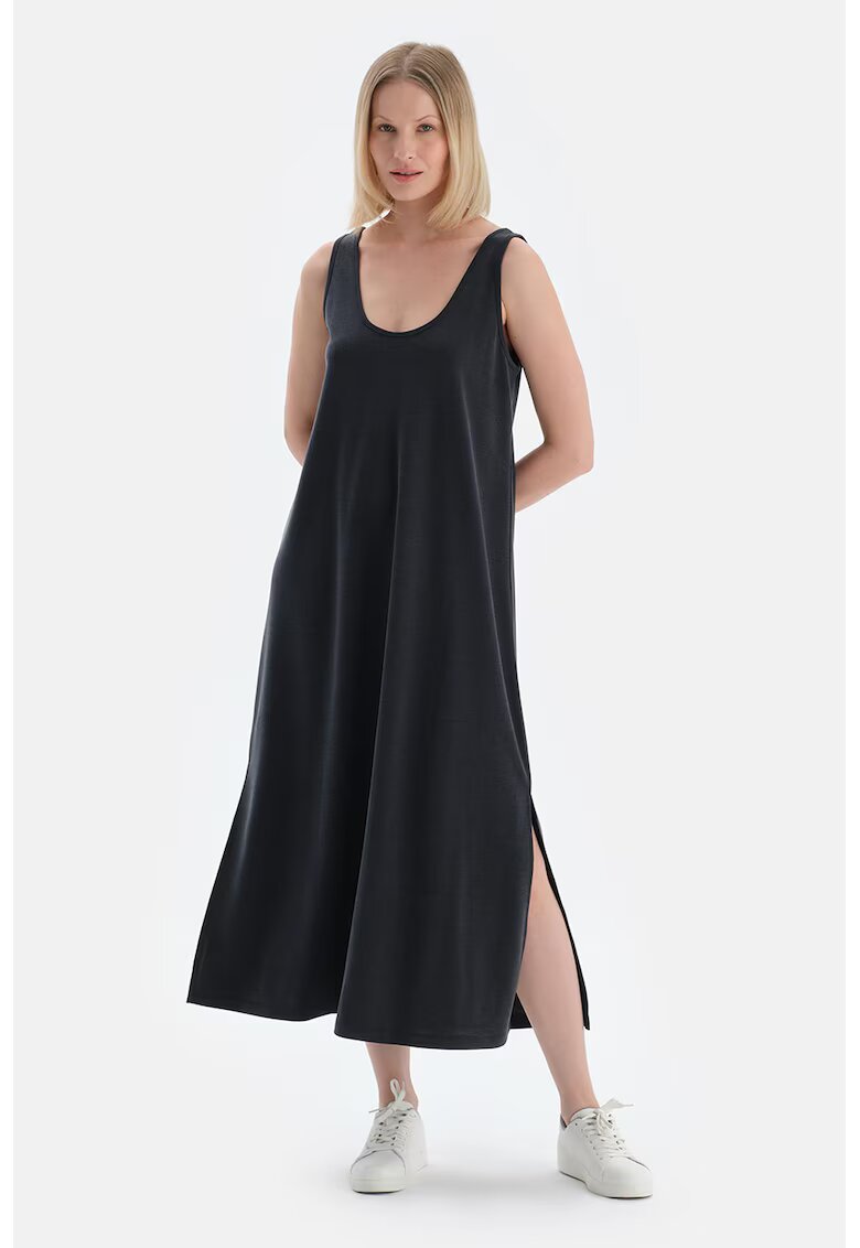 DAGI Rochie din amestec de lyocell cu slituri laterale - Negru