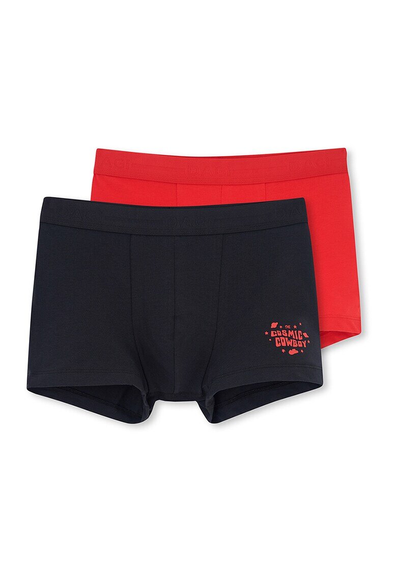 DAGI Set de boxeri din amestec de bumbac - 2 perechi - Albastru ultramarin/Rosu vermillion