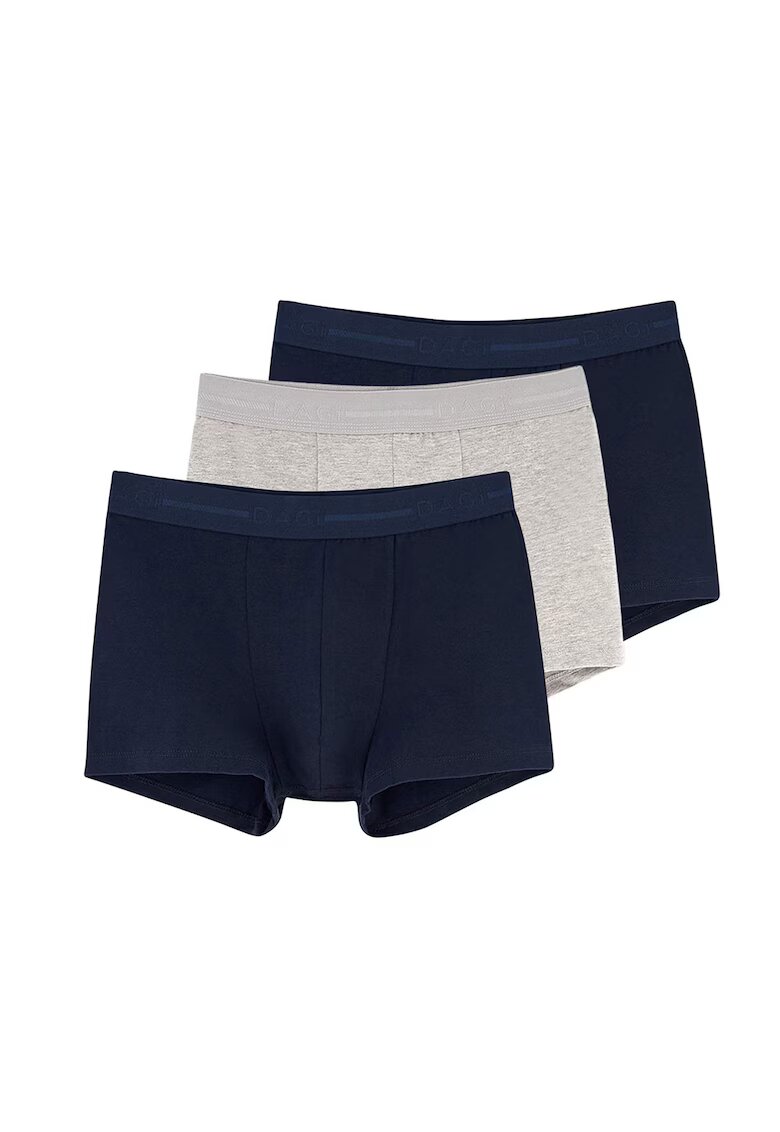 DAGI Set de boxeri din amestec de bumbac - 3 perechi - Alb/Negru stins