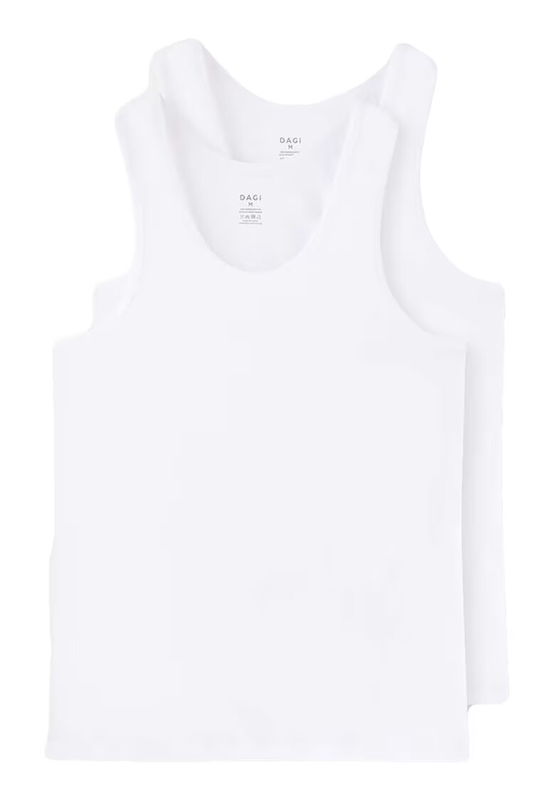 DAGI Set de top-uri cu decolteu rotund - 2 piese - Alb