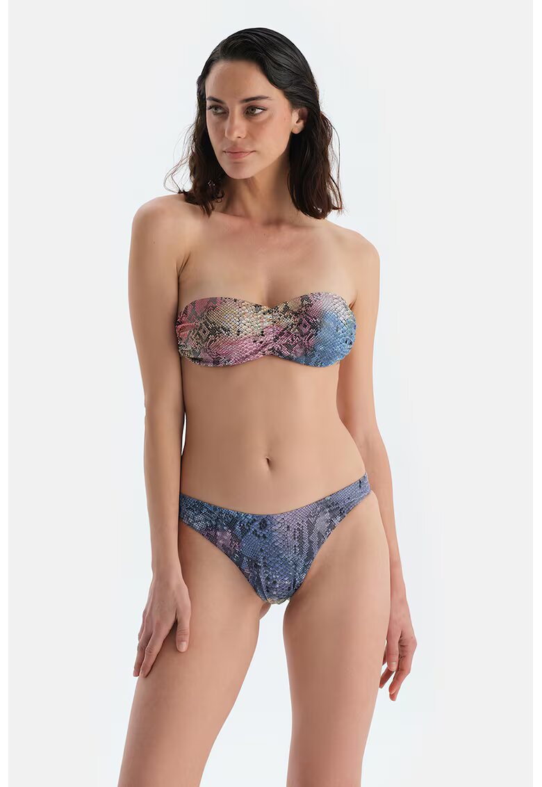 DAGI Slip cu imprimeu de piele de reptila - Negru/Galben/Roz