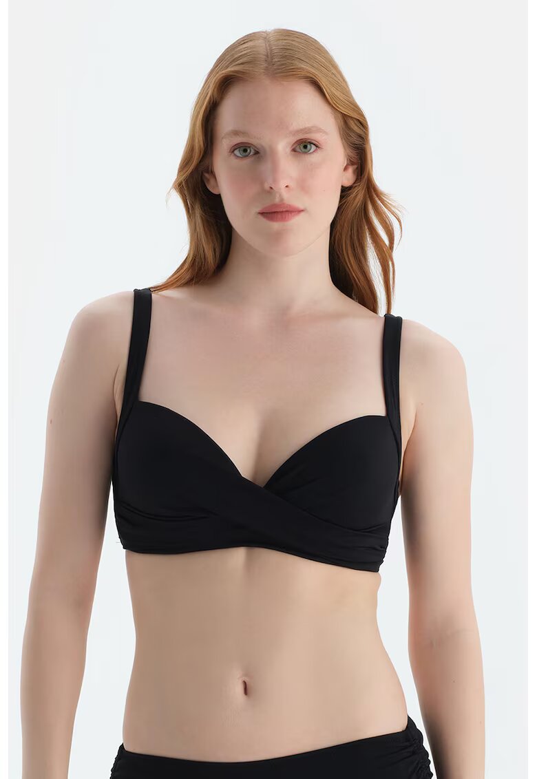 DAGI Sutien de baie cu burete si nod frontal - Negru