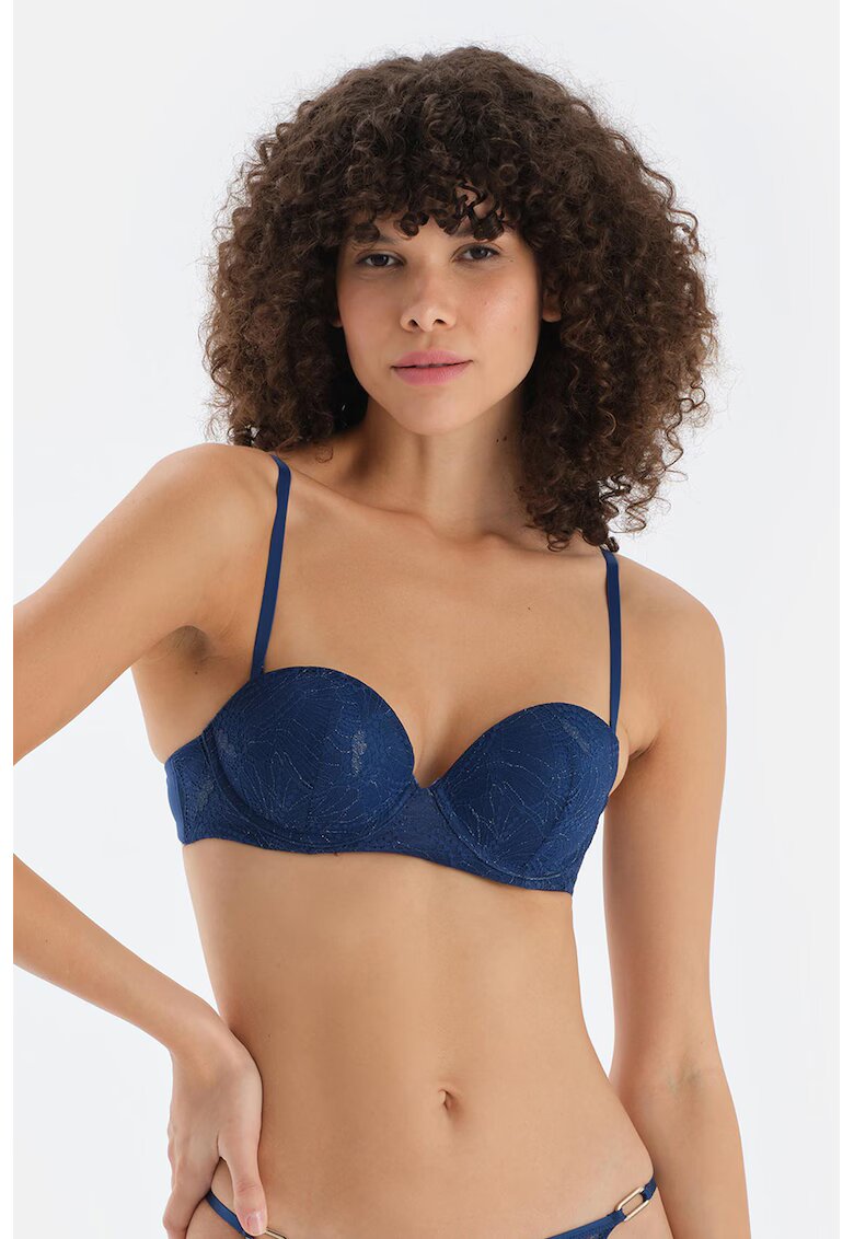 DAGI Sutien de dantela cu acoperire partiala - Albastru indigo
