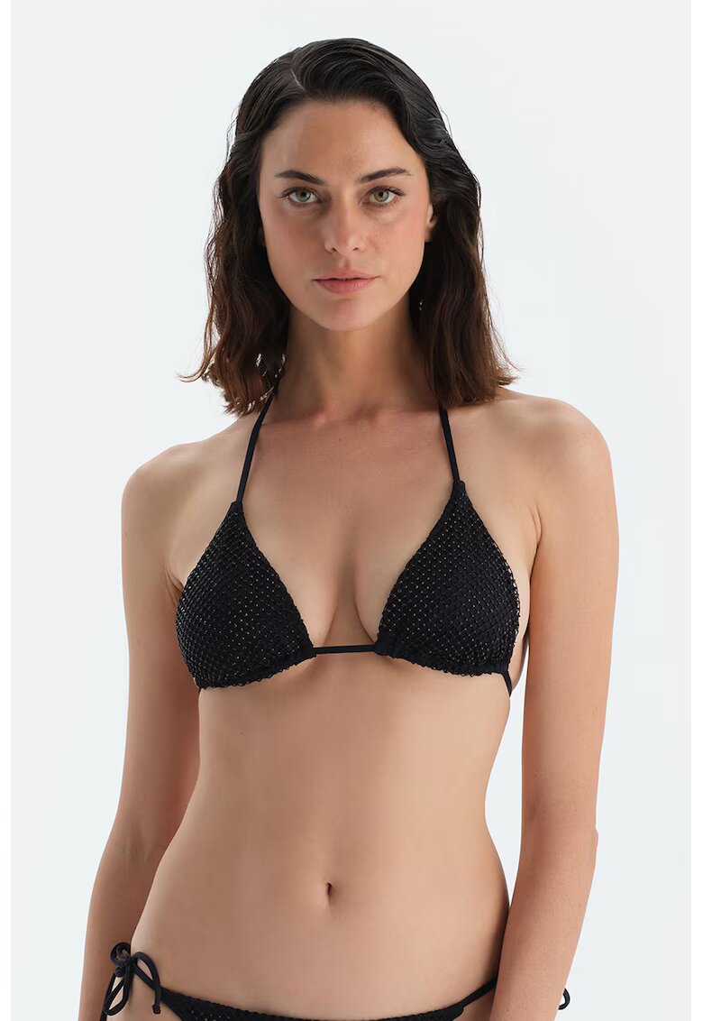 DAGI Sutien triunghiular cu strasuri - Negru