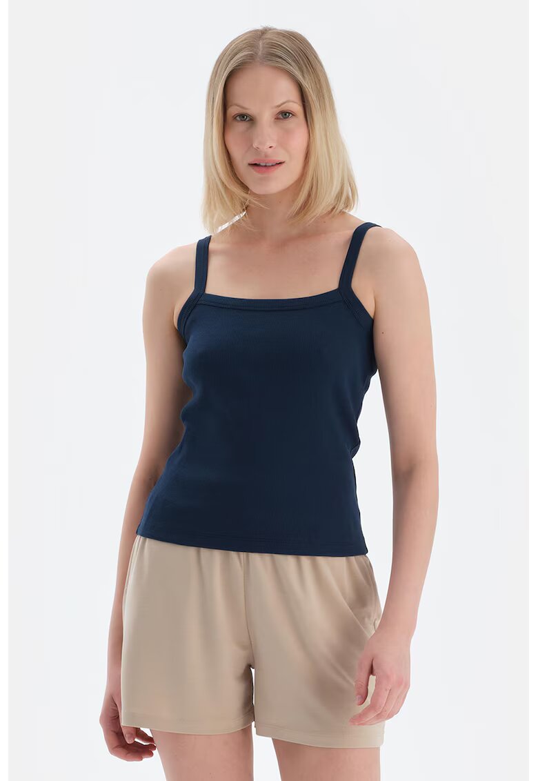 DAGI Top elastic cu decolteu patrat - Bleumarin