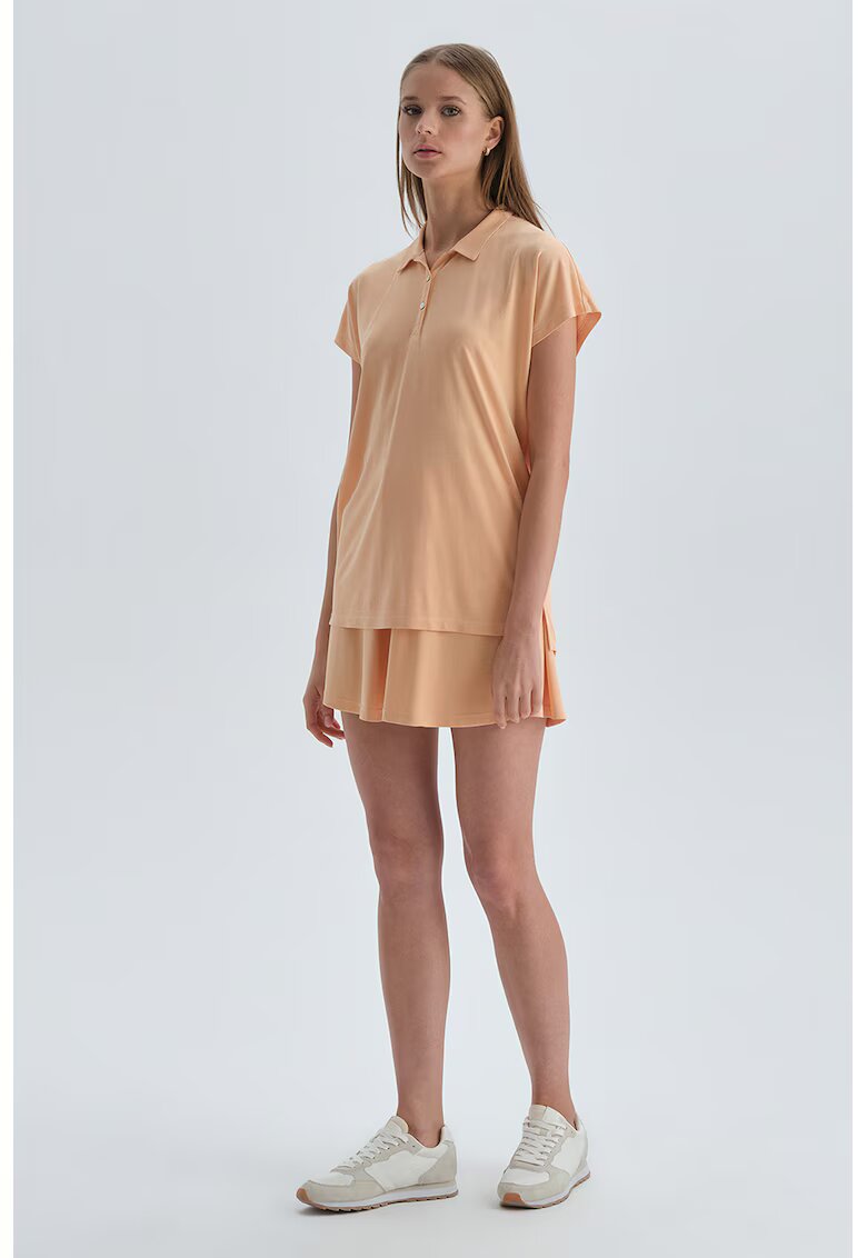 DAGI Tricou polo cu model uni - Piersica