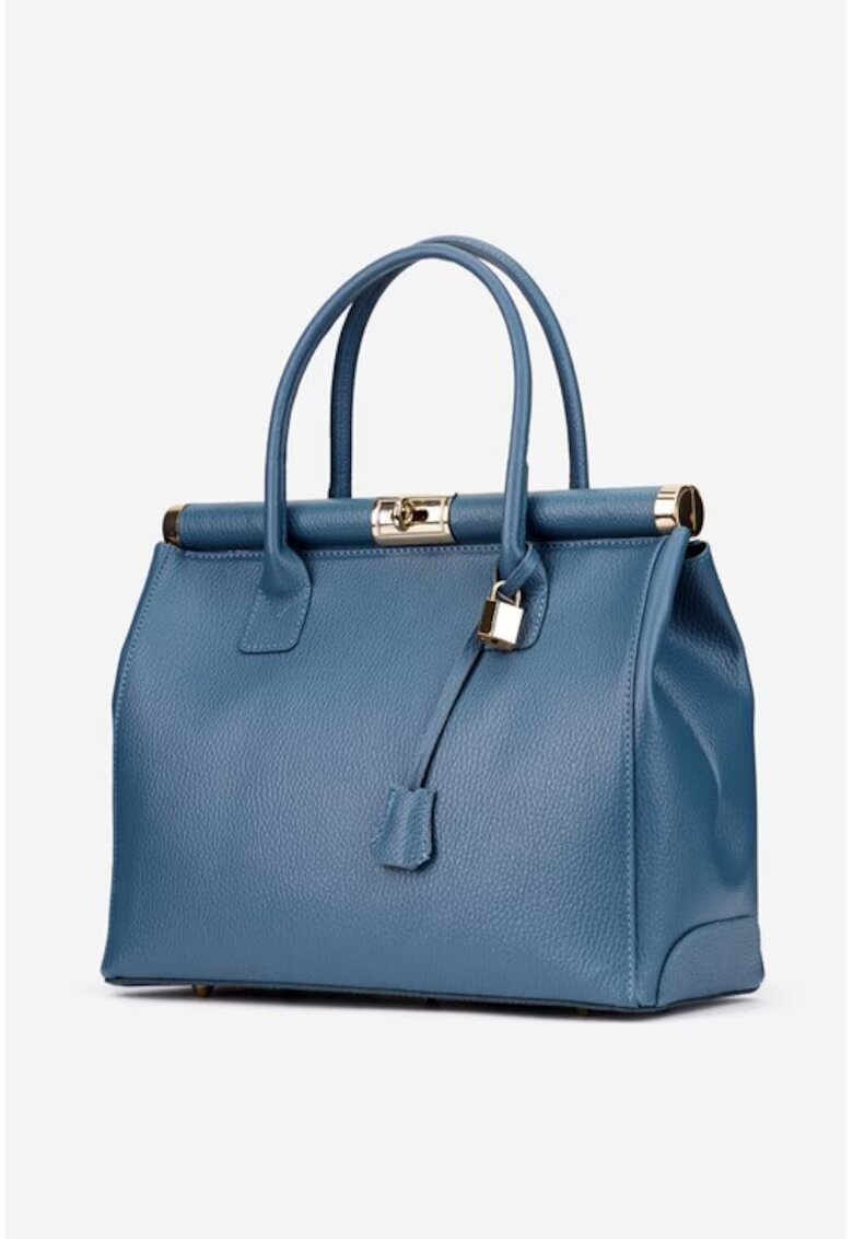 Dasha Geanta dama - Made in Italy - piele naturala - albastru