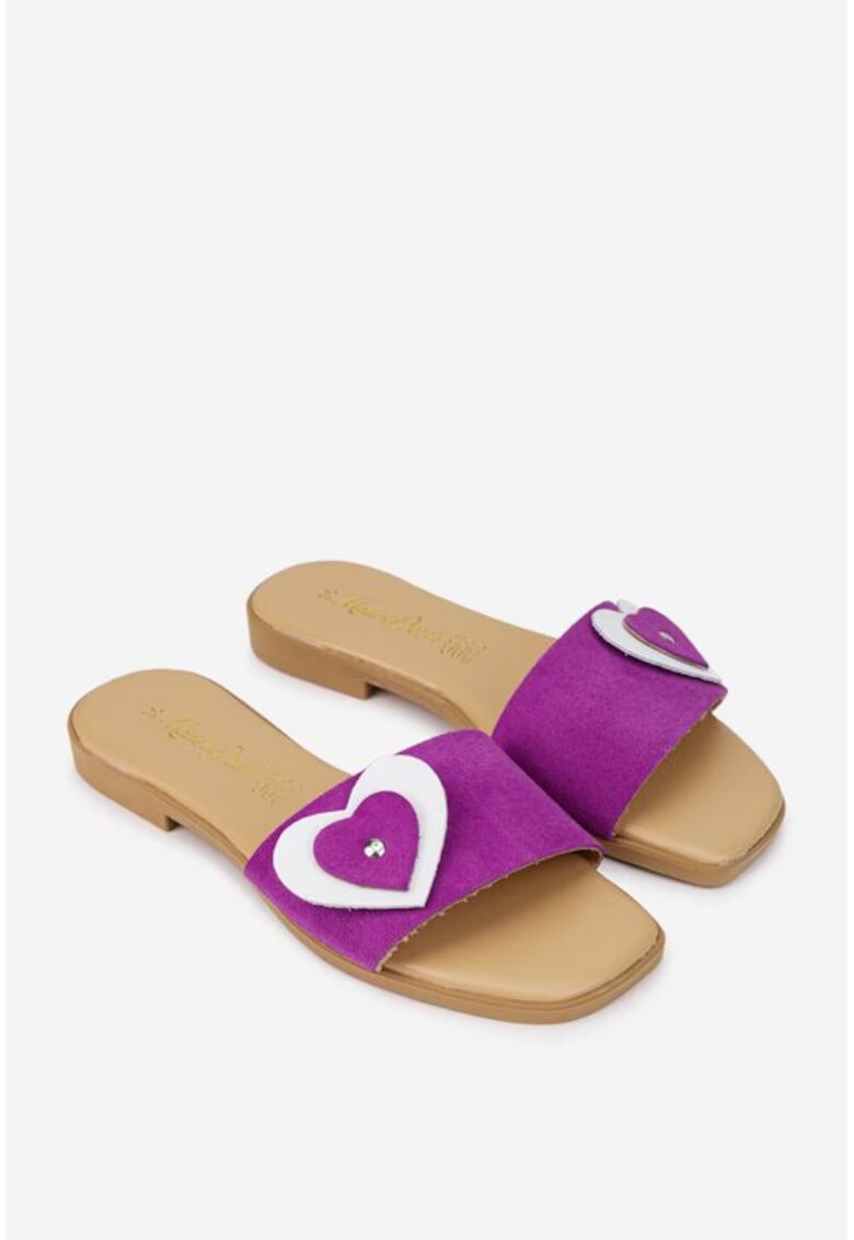 Dasha Papuci dama fuchsia din piele intoarsa