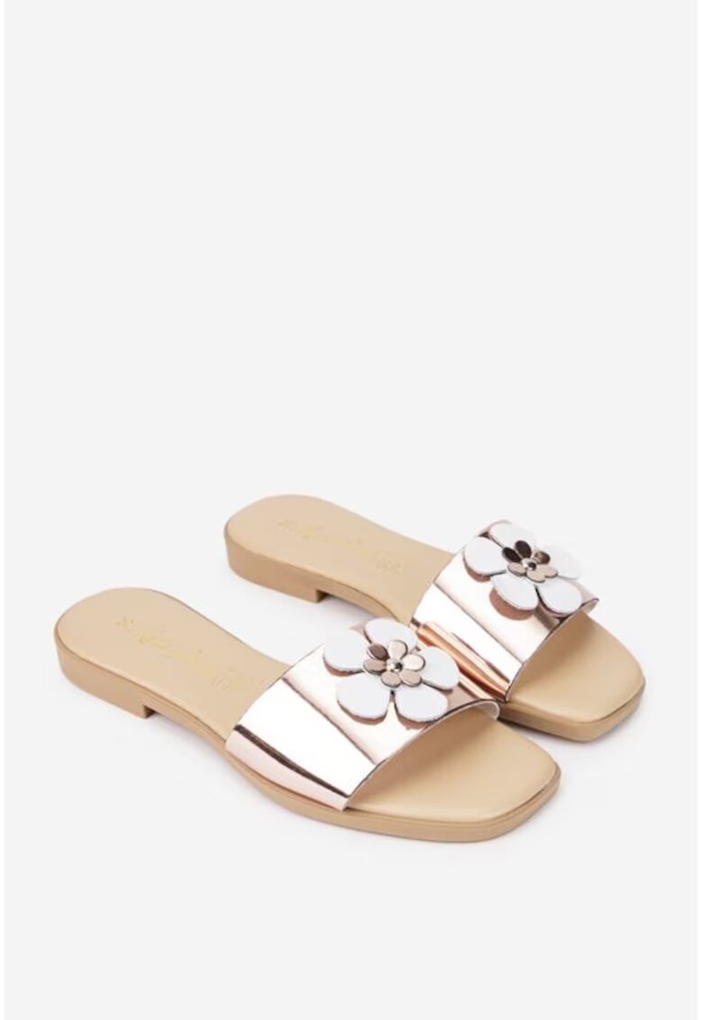 Dasha Papuci dama roz din piele cu ornament