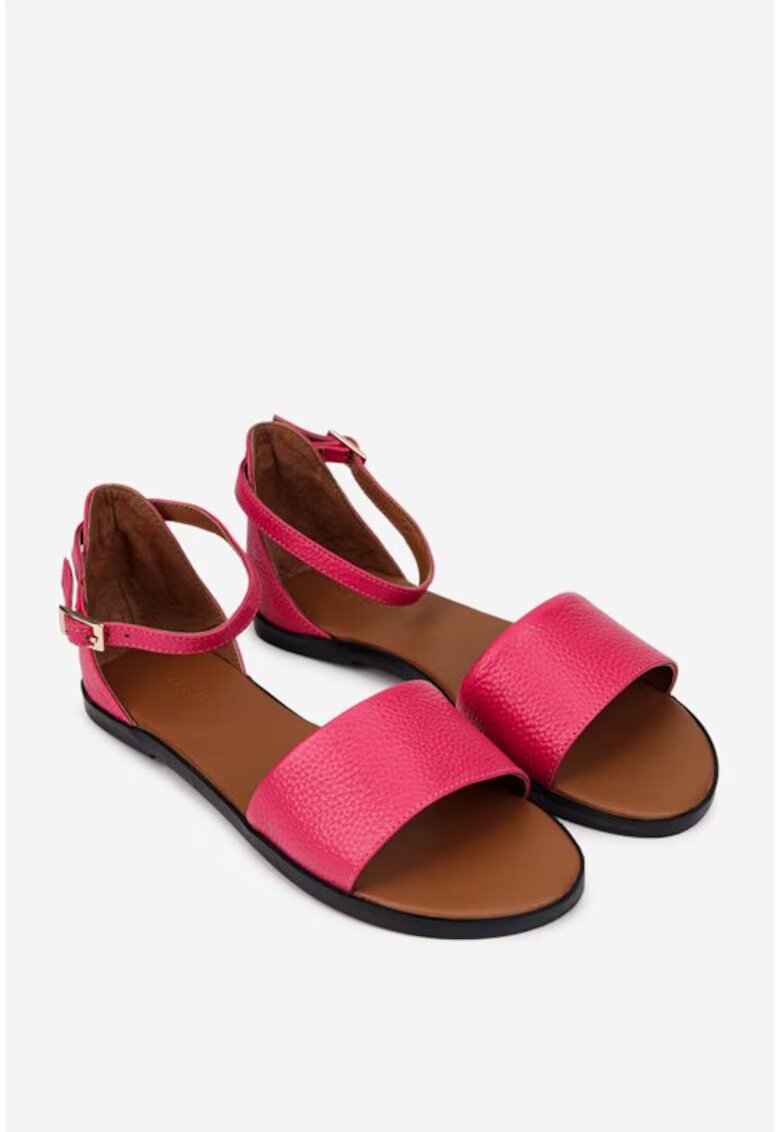 Dasha Sandale dama realizate din piele texturata fuchsia