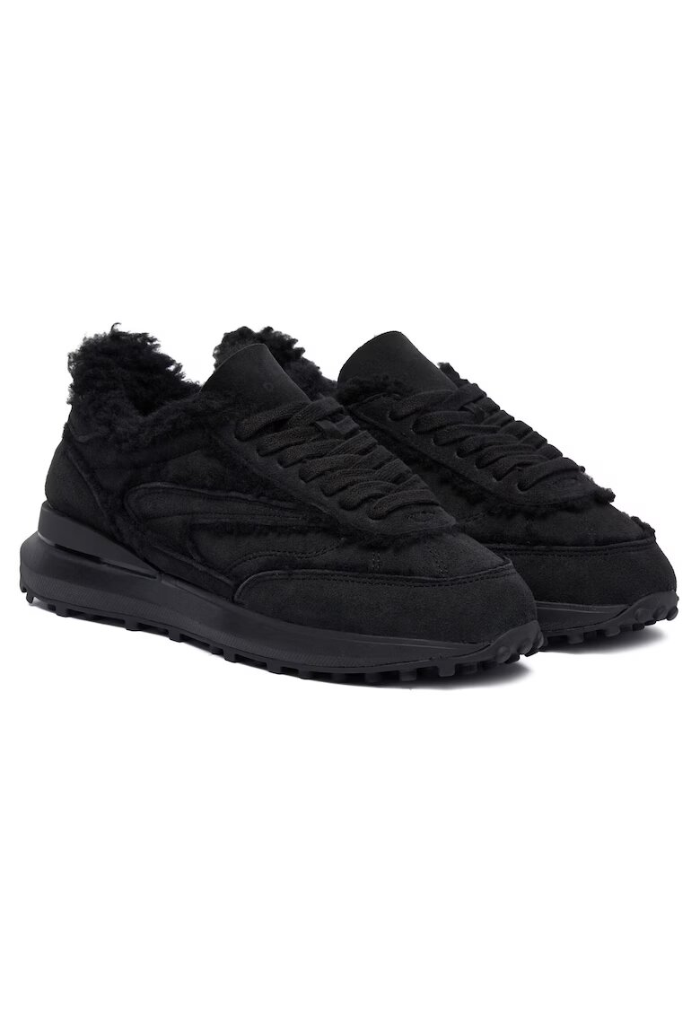 DATE Tenisi dama Athleta Shearling W4 - piele naturala - negru