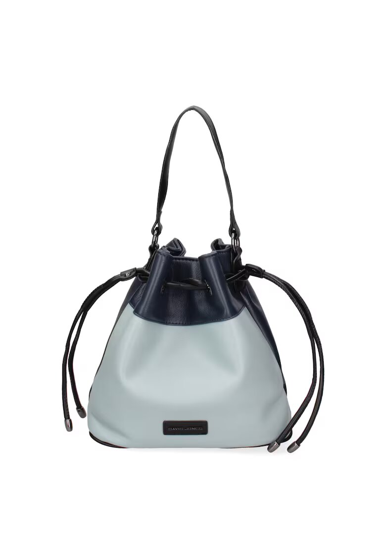 David Jones Geanta bucket de piele ecologica - Albastru deschis/Albastru