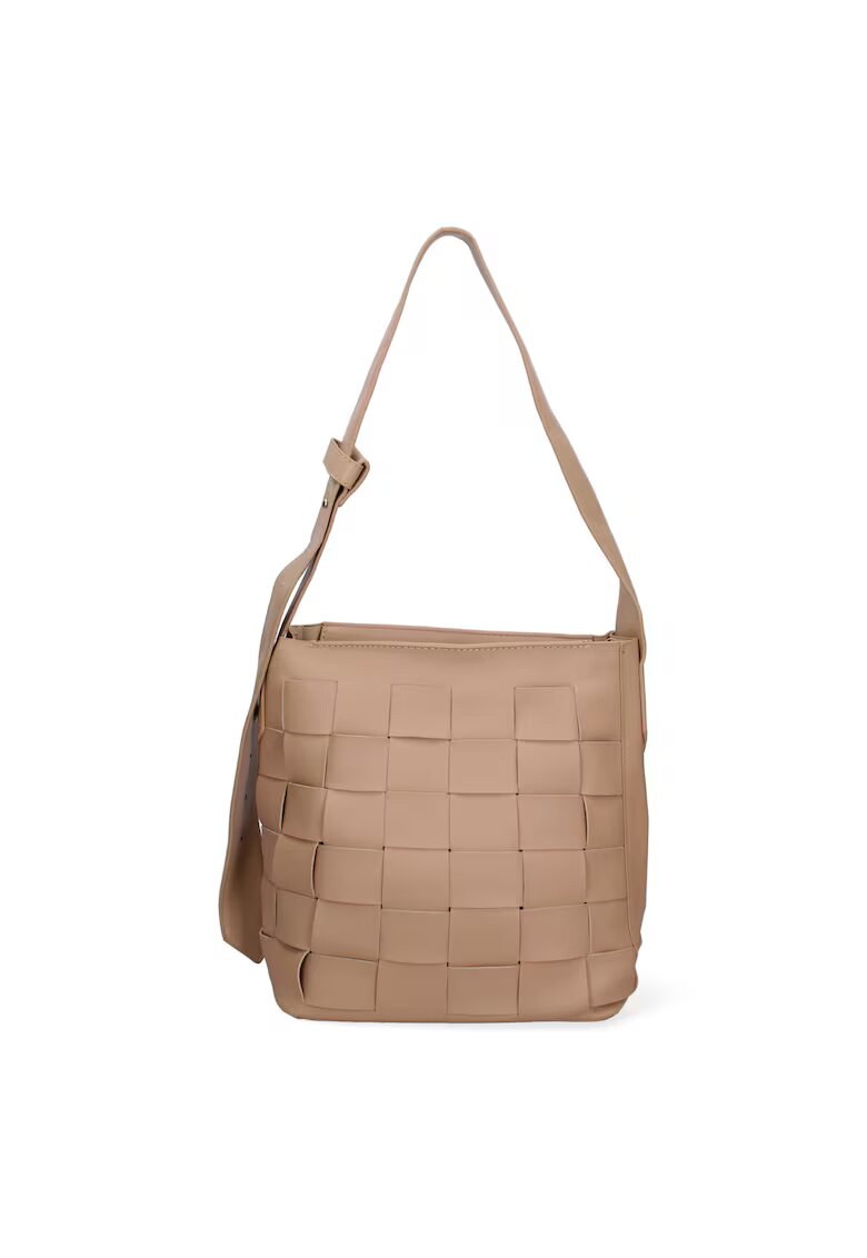 David Jones Geanta de piele ecologica cu design patchwork - Maro