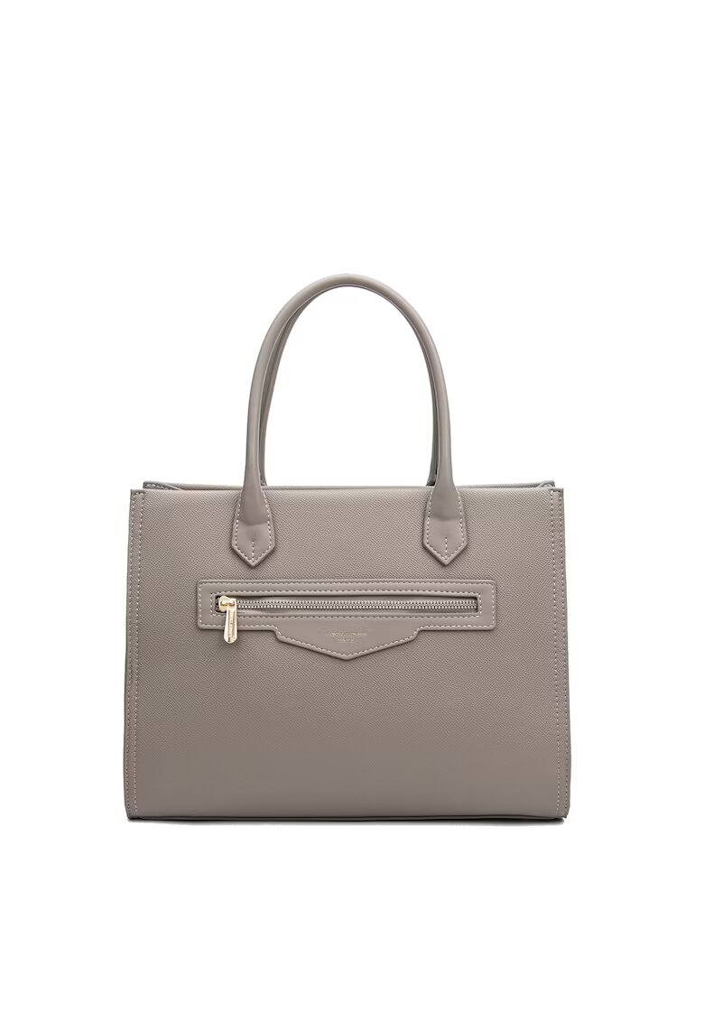 David Jones Geanta shopper din piele ecologica Erisma - Maro taupe