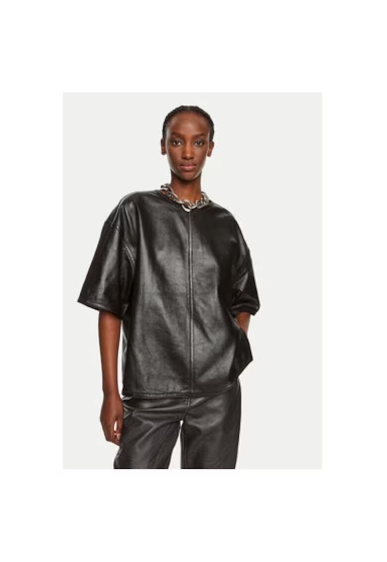 Day Birger Bluza dama - 304354571 - Piele naturala - Negru - Negru