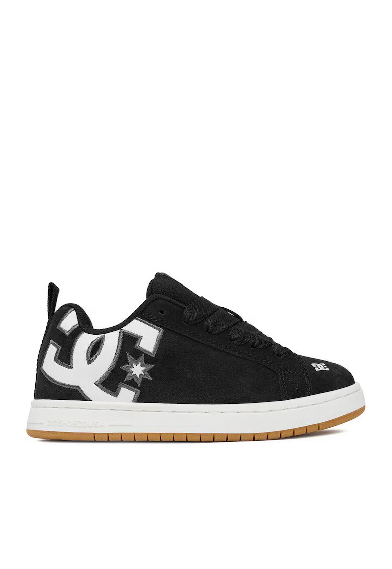 DC Shoes Pantofi sport copii - adidasi baieti - negru - piele naturala