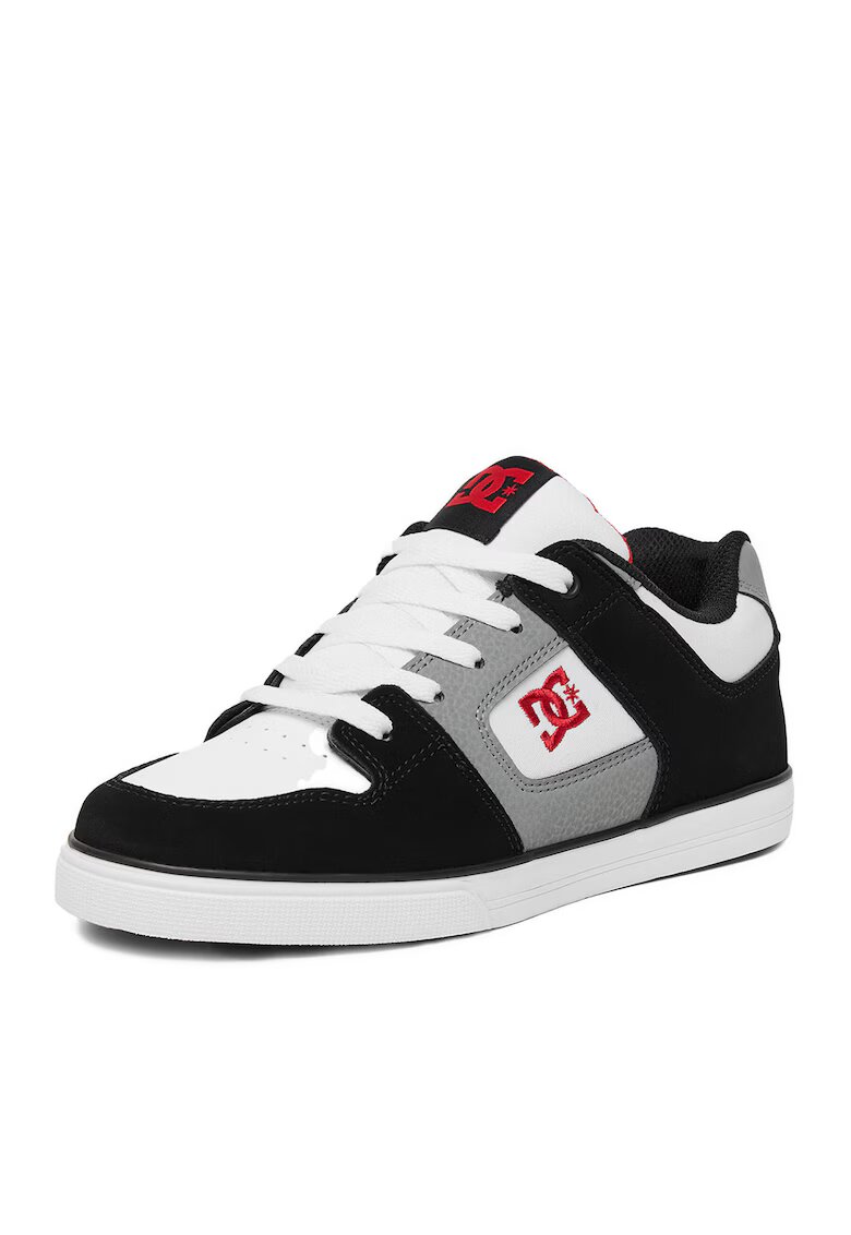 DC Shoes Pantofi sport copii - adidasi baieti - piele naturala - alb