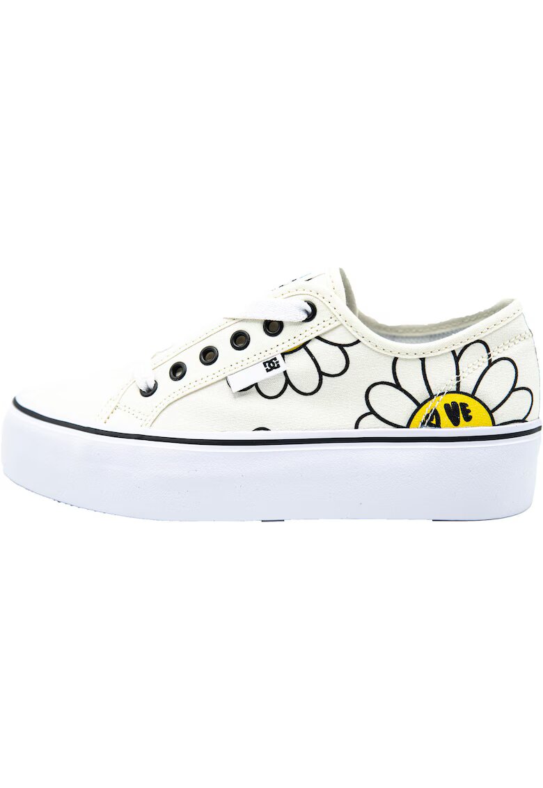 DC Shoes Tenisi femei Manual Platform - Alb