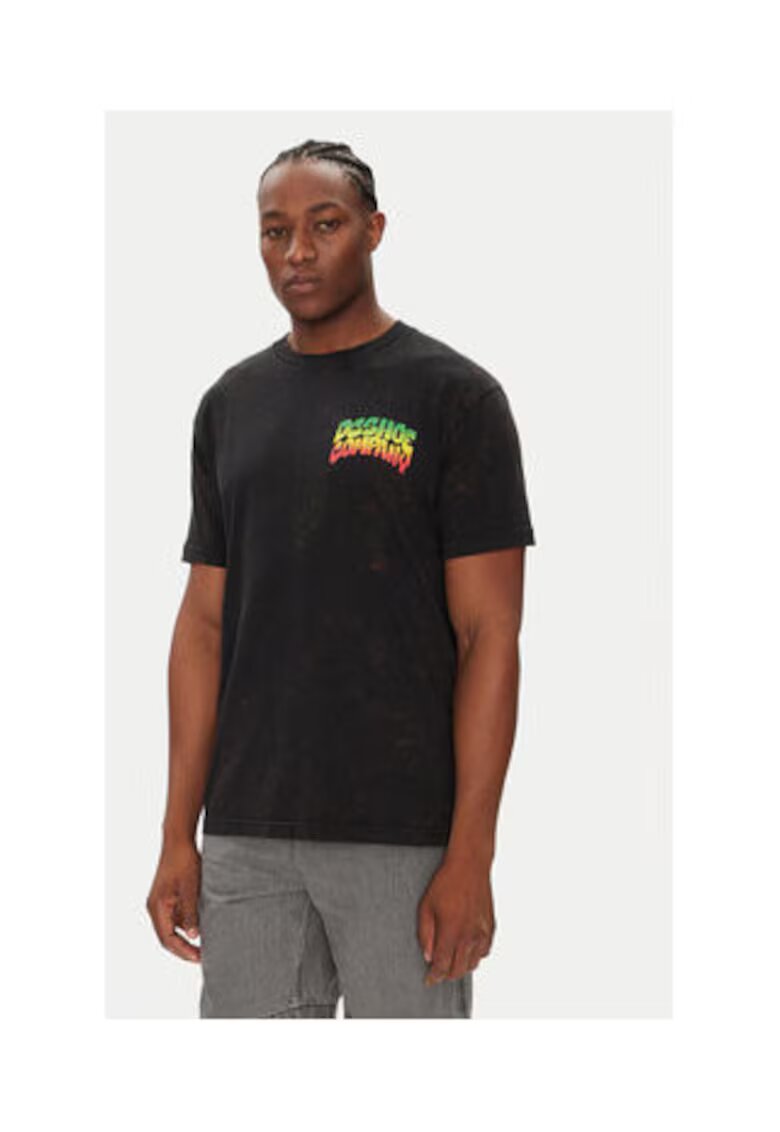 DC Tricou barbati - negru - 75% bumbac - 25% bumbac reciclat -