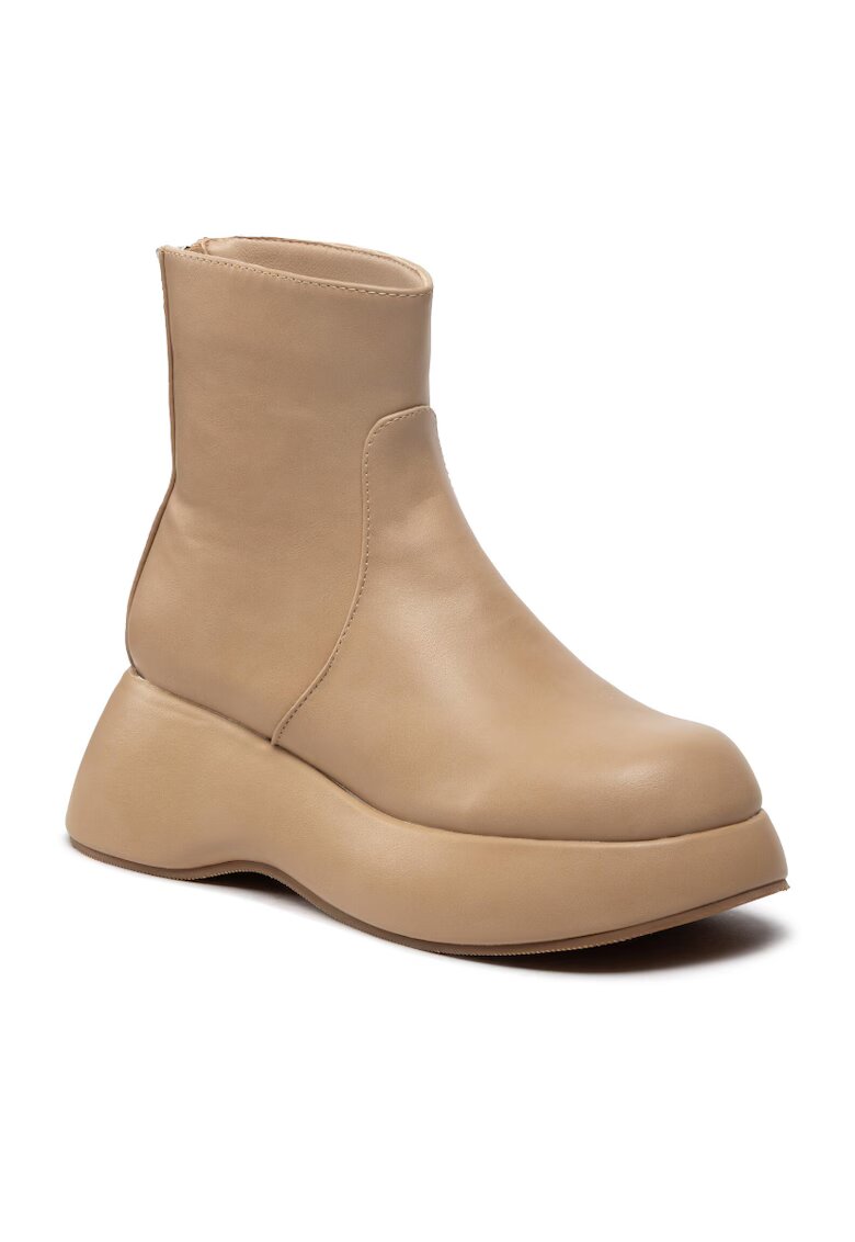 DeeZee Botine dama - 301704645 - Piele ecologica - Bej - Bej