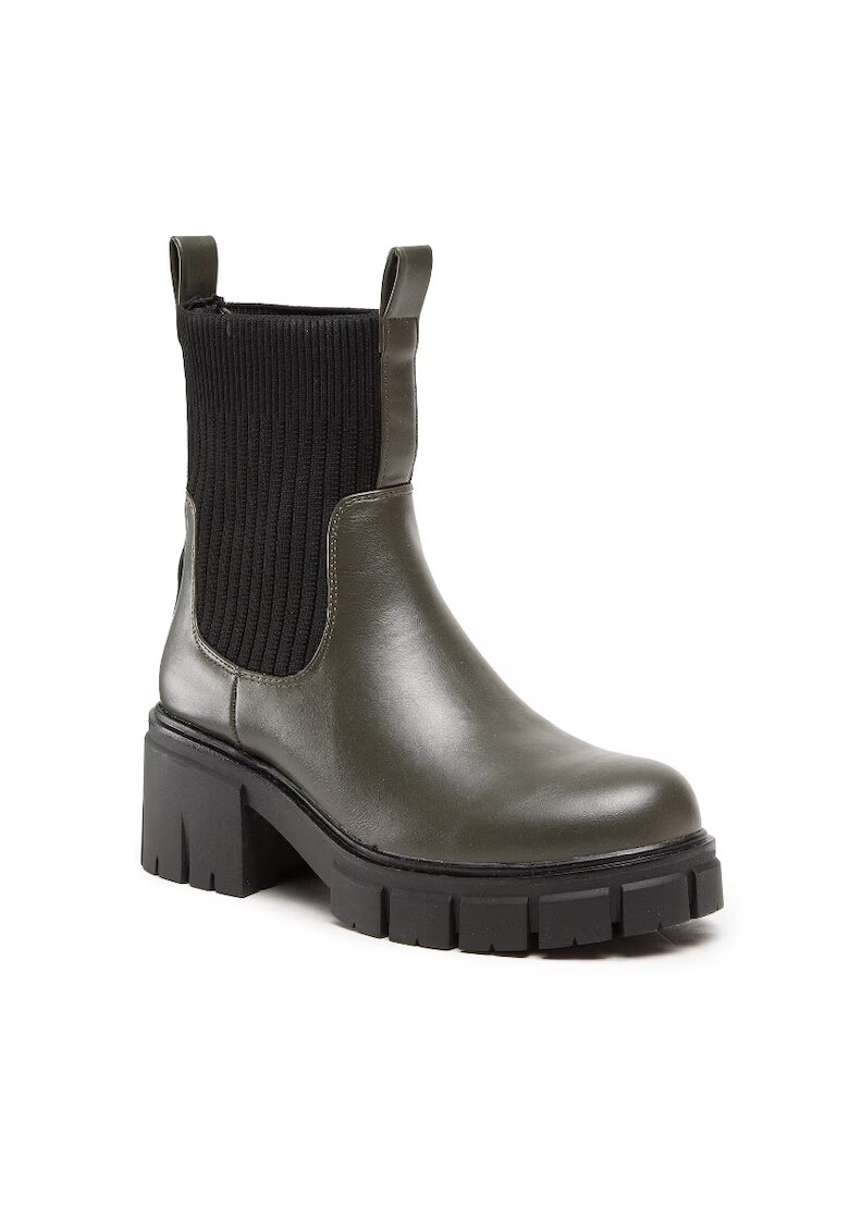 DeeZee Botine dama - 301728085 - Piele ecologica - Kaki - Kaki