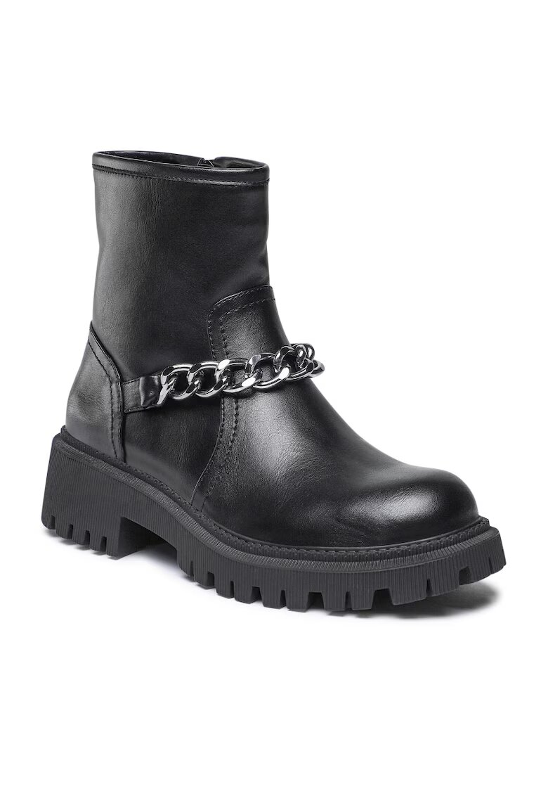 DeeZee Botine dama - 5904862043807 - Piele ecologica - Negru - Negru