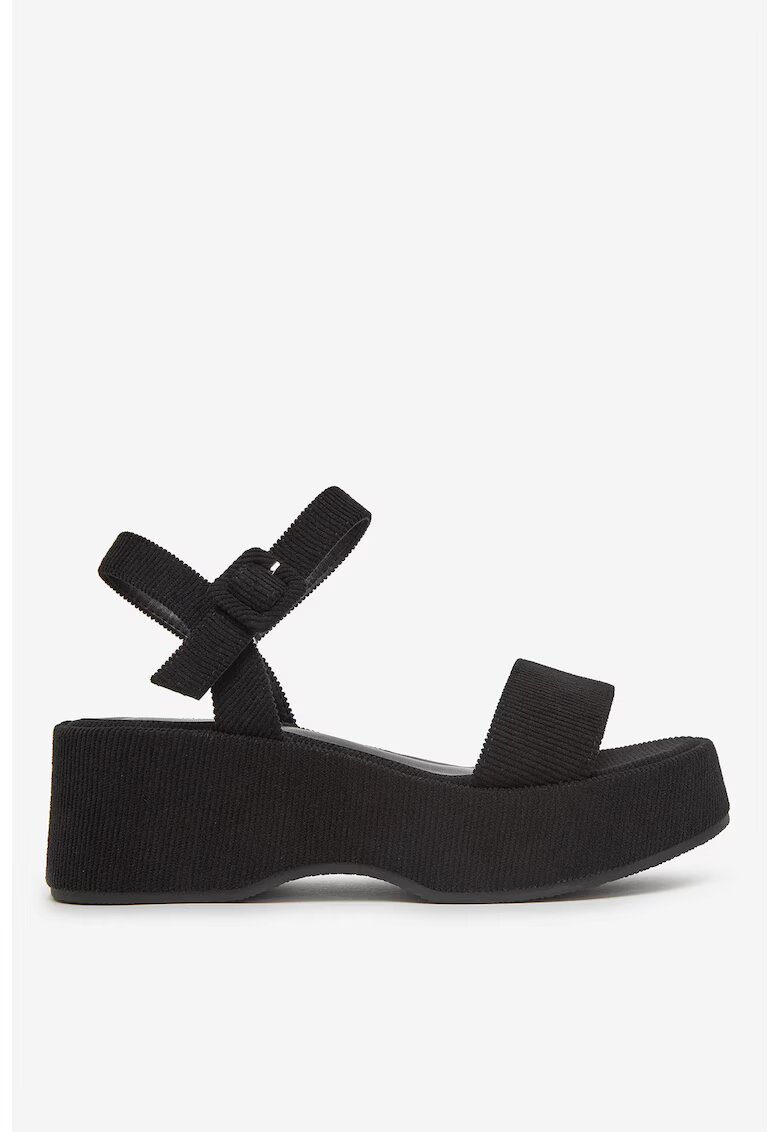 DeeZee Sandale cu platforma Textil - Negru - Negru
