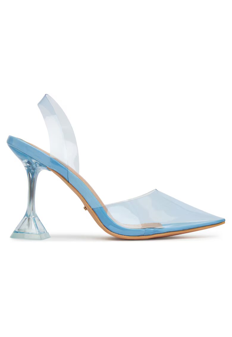DeeZee Sandale cu toc - ZALHT-02 - albastru - material plastic