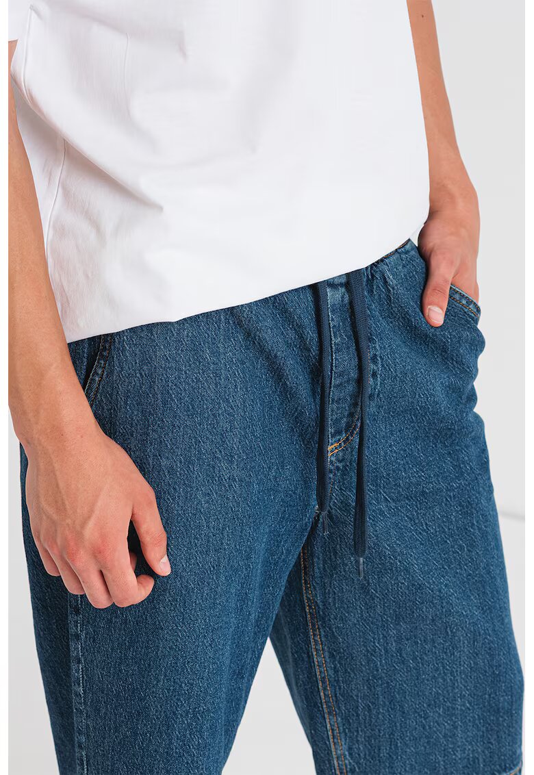 Denim Project Blugi capri de denim cu buzunare oblice - Albastru inchis