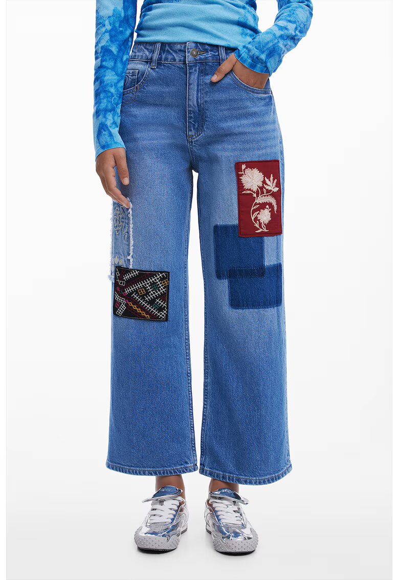 Desigual Blugi cu croiala ampla si aplicatii decorative - Rosu/Albastru pastel/Negru