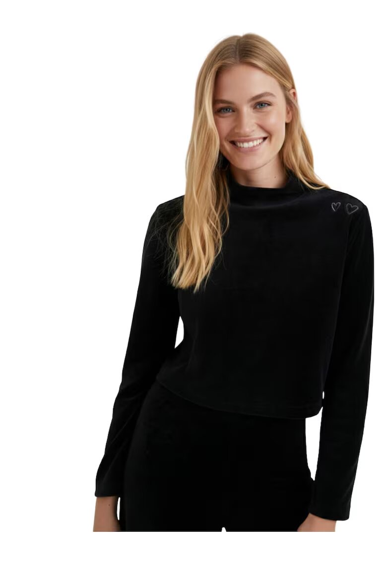 Desigual Bluza crop din velur Andromeda -