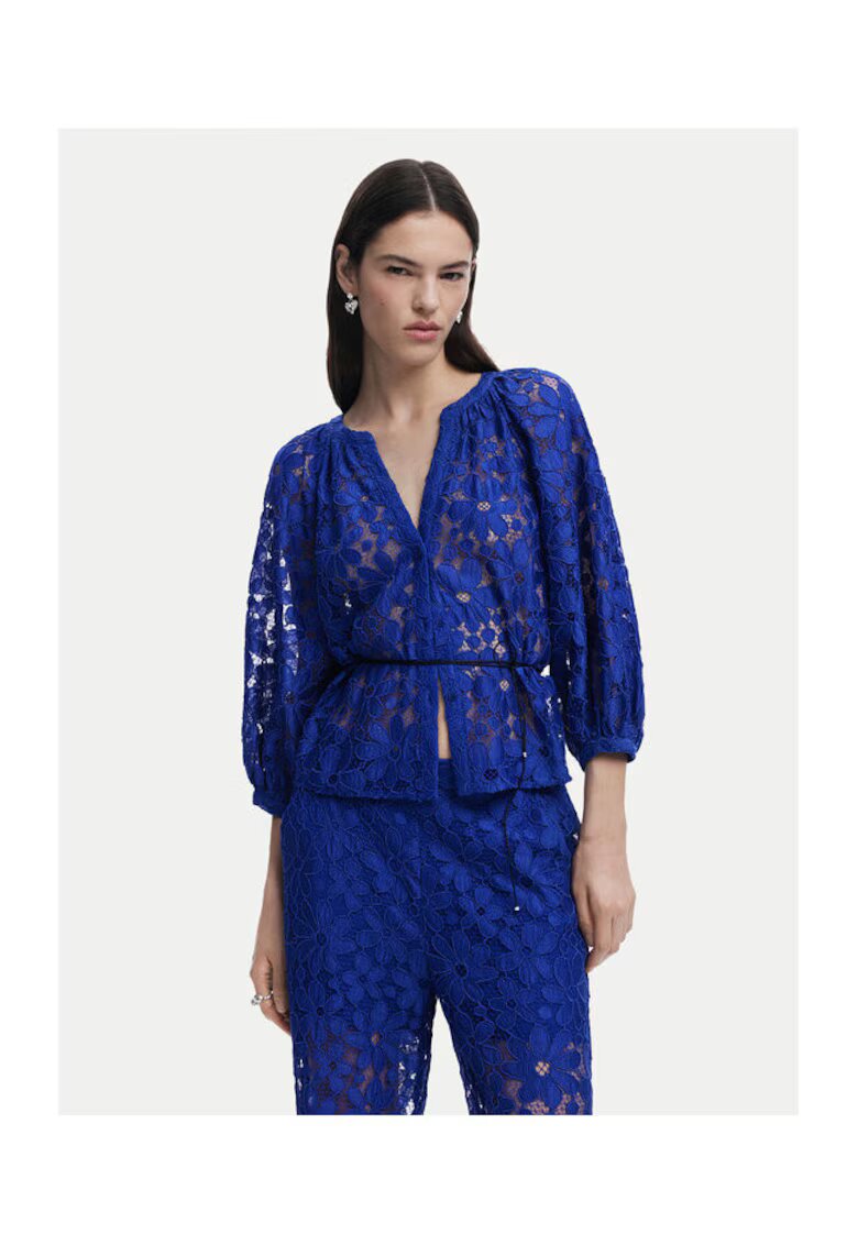 Desigual Bluza dama 25SWBW24 - Poliester reciclat - Albastru - Albastru