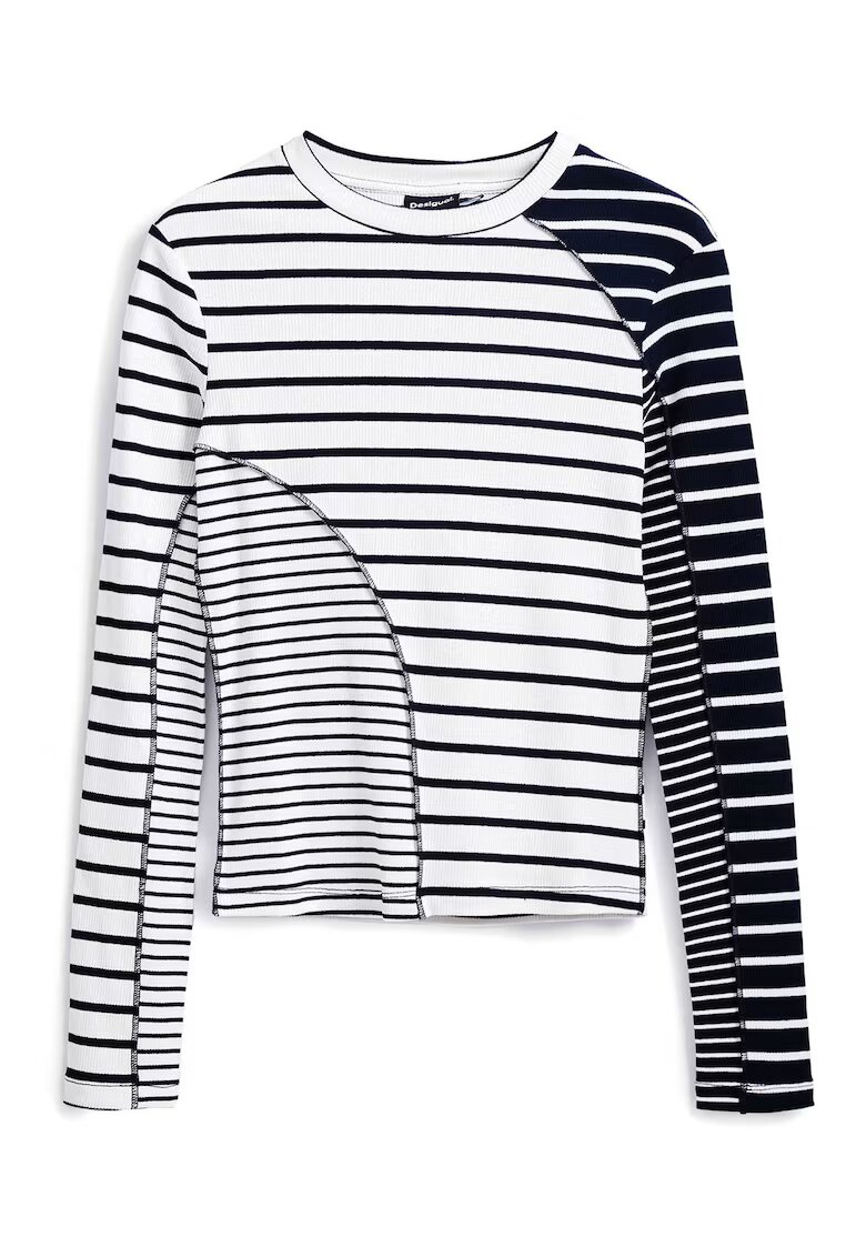Desigual Bluza dama 25SWTK92 - Bumbac/Elastan - Alb - Alb