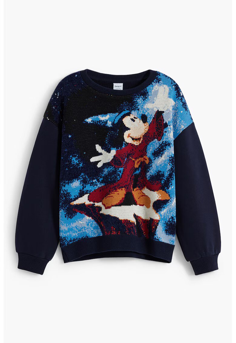 Desigual Bluza de trening cu model Minnie Mouse - Negru/Albastru