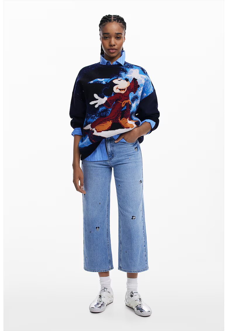 Desigual Bluza de trening lejera Mickey Mouse - Albastru ultramarin/Rosu inchis/Alb murdar