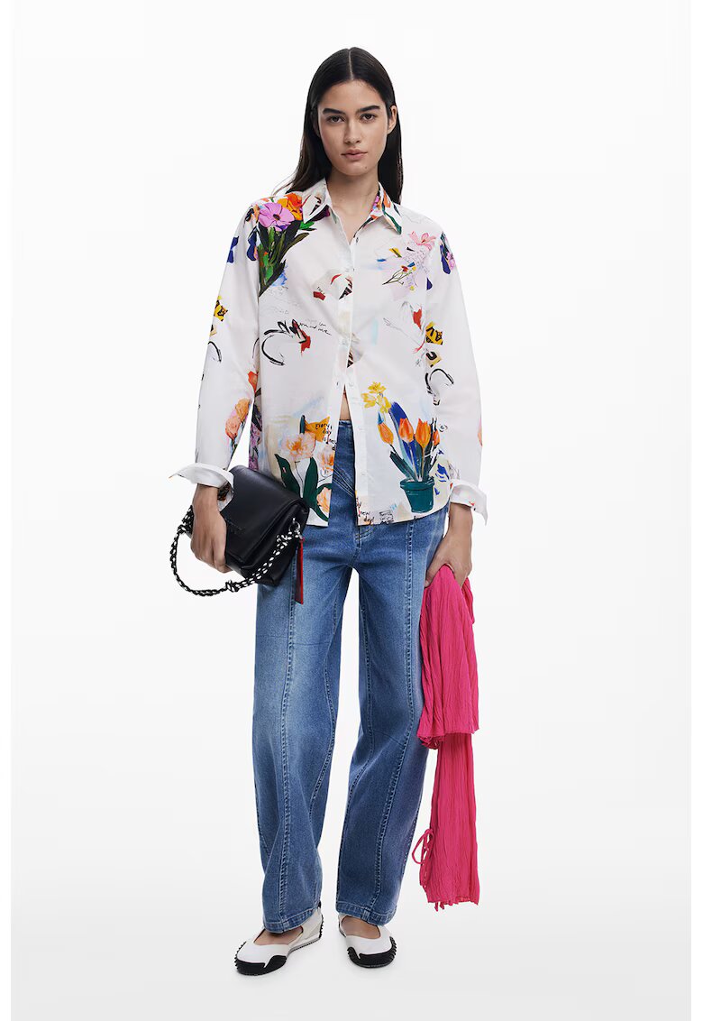 Desigual Camasa cu imprimeu floral - Alb/Multicolor