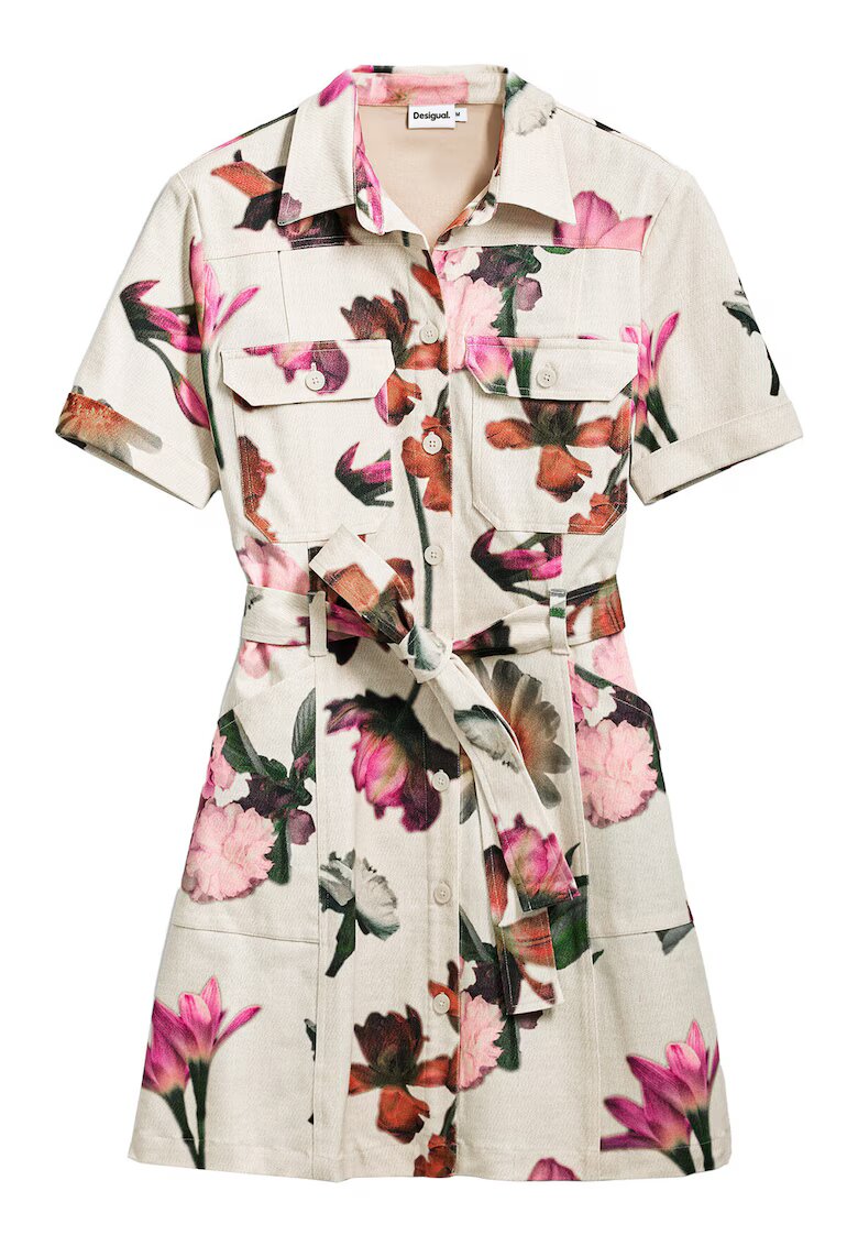 Desigual Camasa stil rochie dama 25SWVW13 - Bumbac - Ecru - Ecru