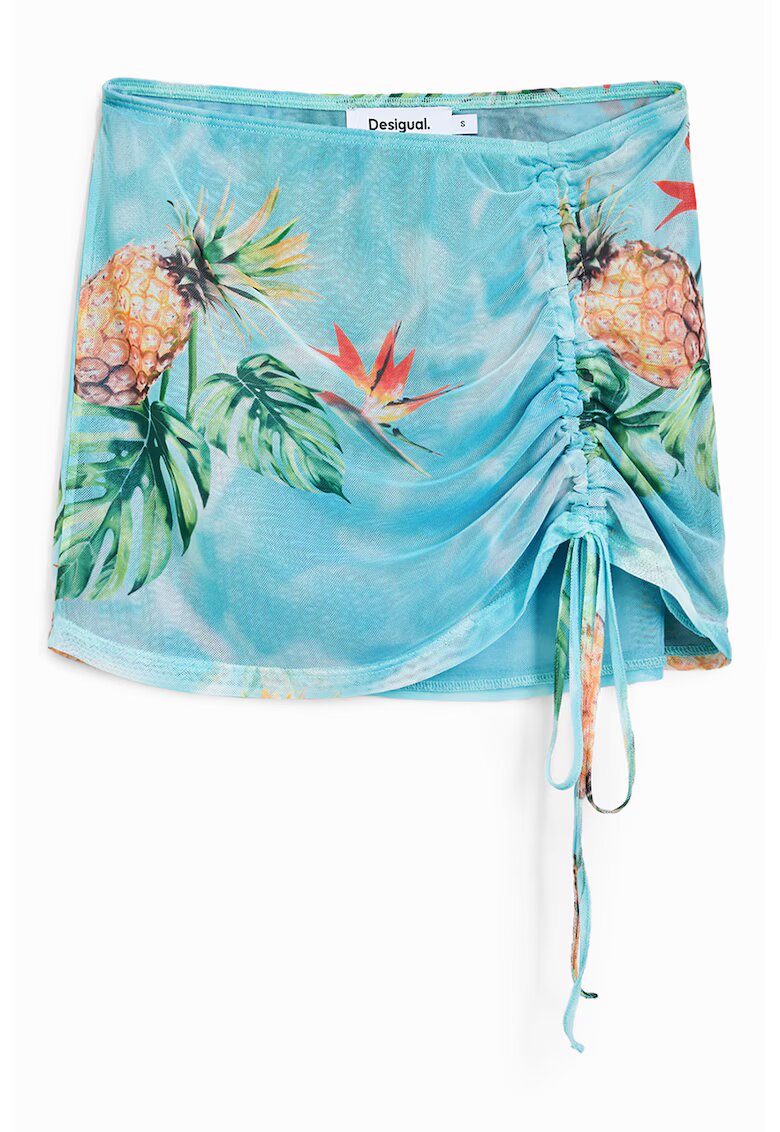 Desigual Fusta cu imprimeu tropical - Verde/Portocaliu/Albastru
